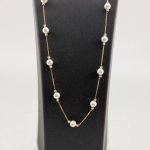 گردنبند مروارید زر زنجیر متصل