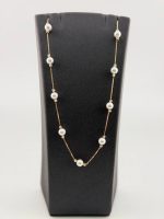 گردنبند مروارید زر زنجیر متصل